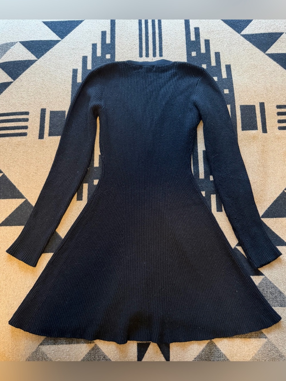 Lulus Black Ribbed Button-Front Knit Dress - Picture 4 of 7